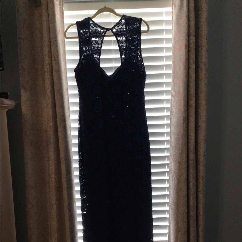 Gown navy blue lace